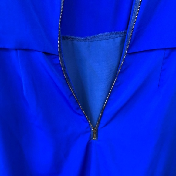 Blue Asymmetrical Double Spaghetti Strap Dress Size 4 - Picture 7 of 8